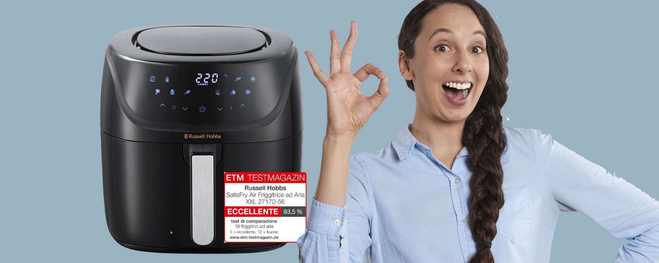 Friggitrice ad aria 8 litri XXL in sconto BOMBA del 26% su Amazon Friggitrice ad aria 8 litri XXL in sconto BOMBA del 26% su Amazon