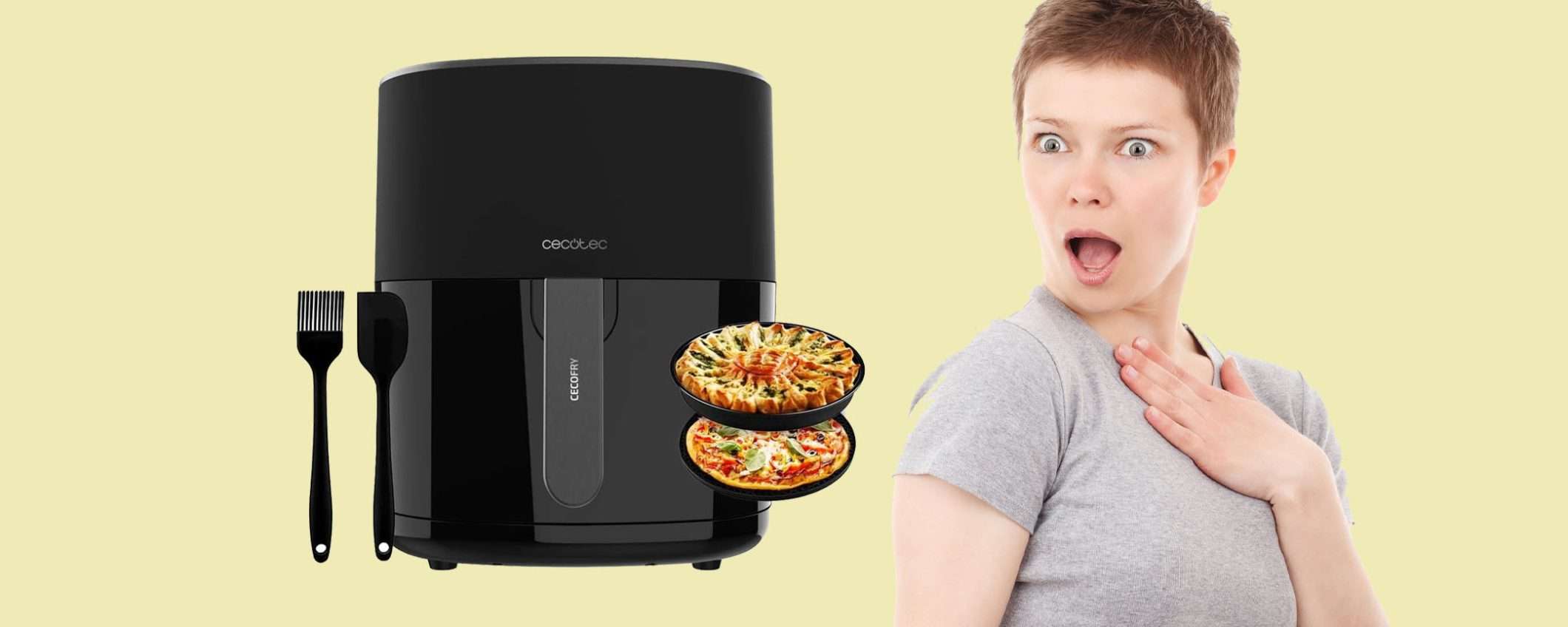 Friggitrice ad aria da 5.5 litri in sconto SHOCK del 37% su Amazon Friggitrice ad aria da 5.5 litri in sconto SHOCK del 37% su Amazon