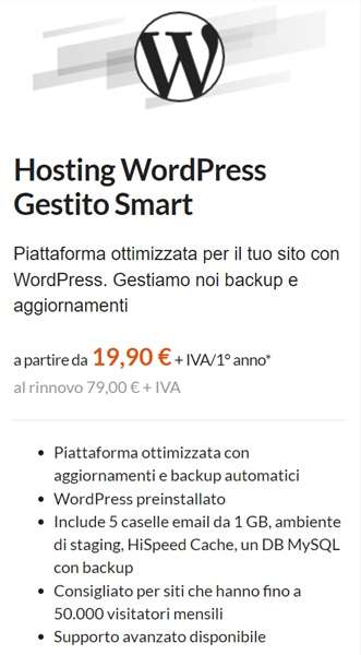 hosting wordpress gestito smart aruba