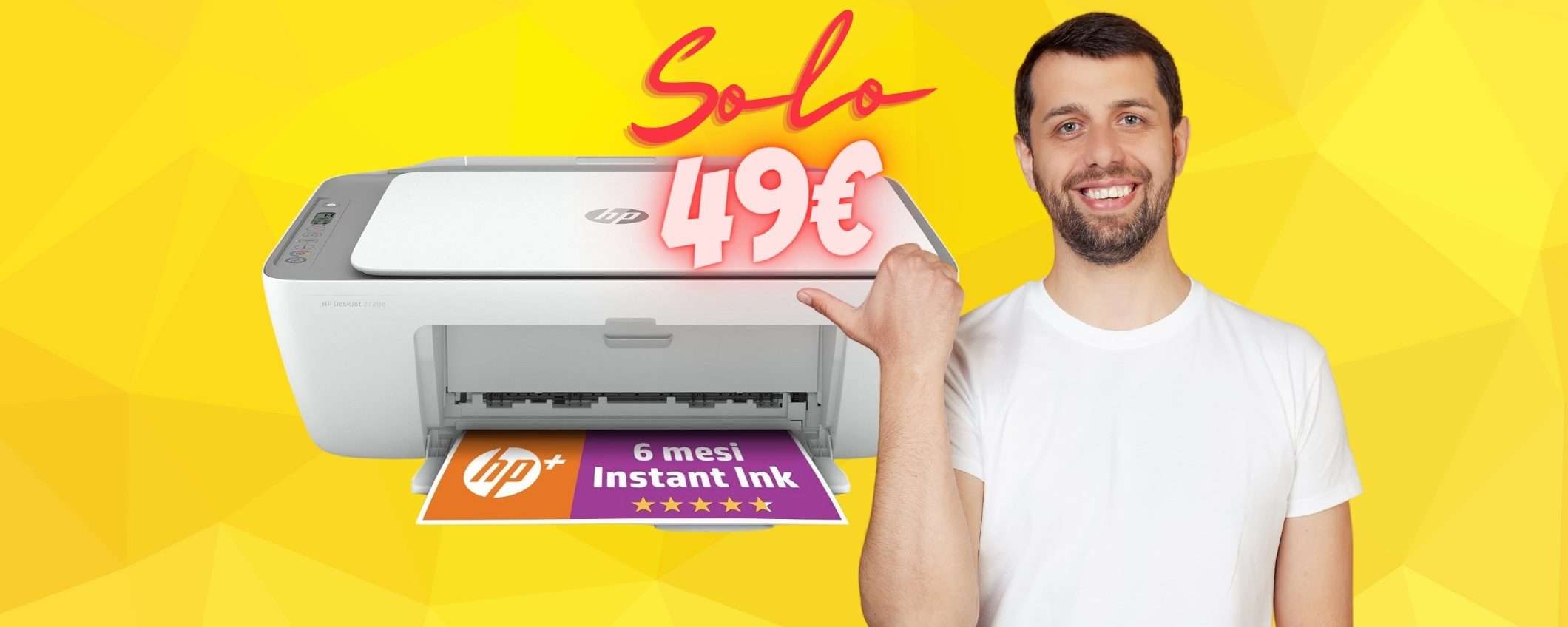 HP DeskJet 2720e: la stampante multifunzione compatta tua a SOLI 49€
