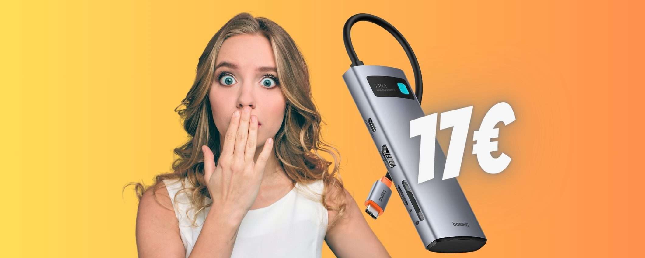 Hub USB 7 in 1 a SOLI 17€ con questa OFFERTA a TEMPO di Amazon Hub USB 7 in 1 a SOLI 17€ con questa OFFERTA a TEMPO di Amazon