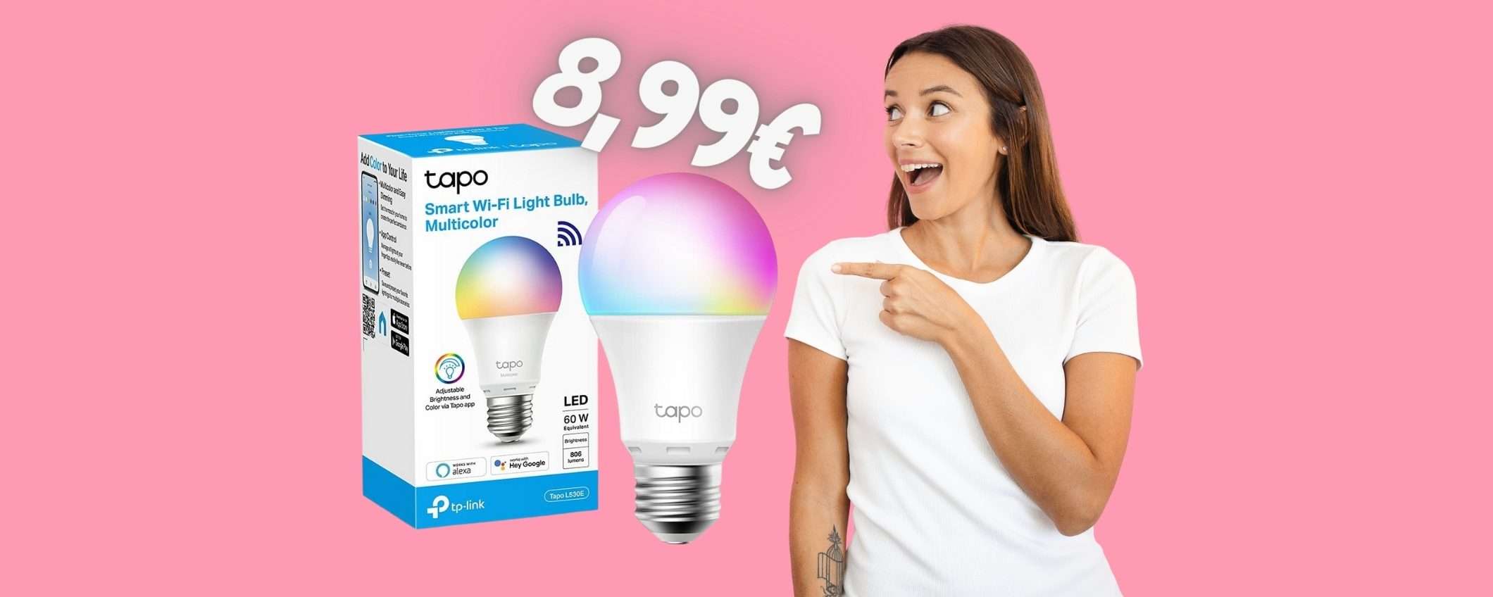 Lampadina WiFi TP-Link Tapo a soli 8,99€ su Amazon in SUPER SCONTO Lampadina WiFi TP-Link Tapo a soli 8,99€ su Amazon in SUPER SCONTO