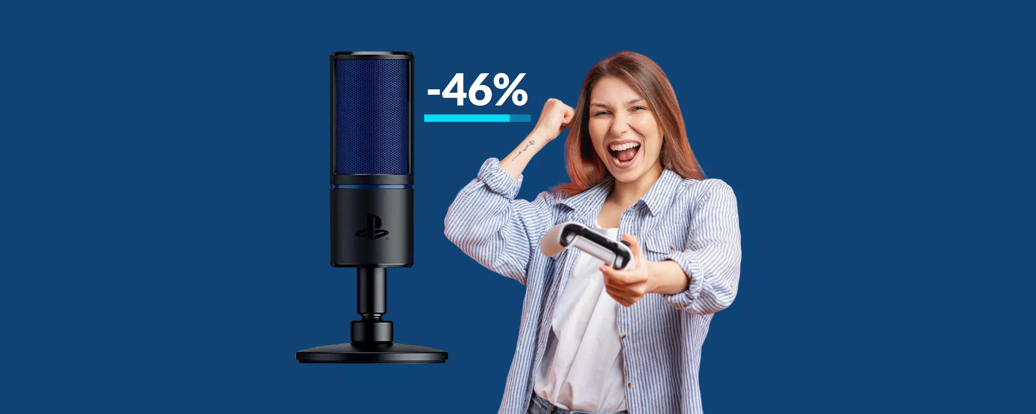 Microfono Razer Seiren X: prezzo ormai in caduta libera (58€)