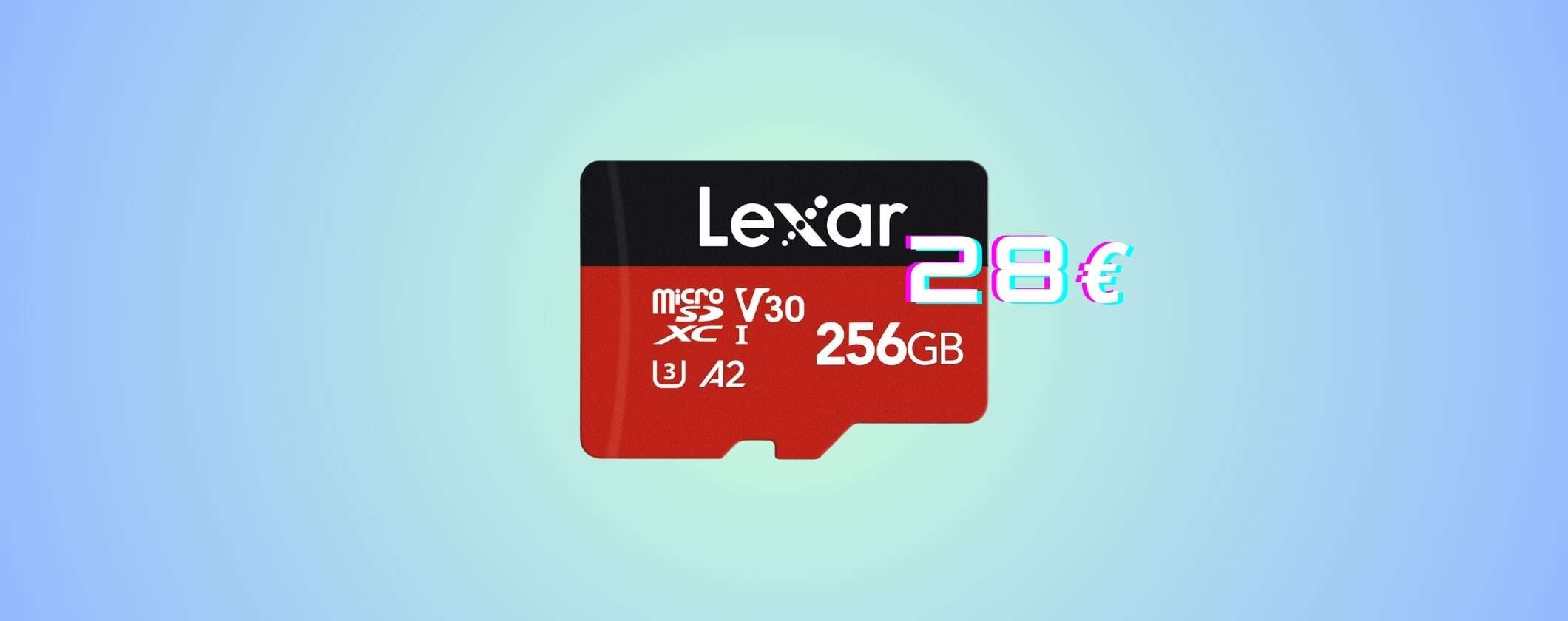 MicroSD Lexar 256GB, MIRACOLO Festa Primavera Amazon: tua a soli 28€