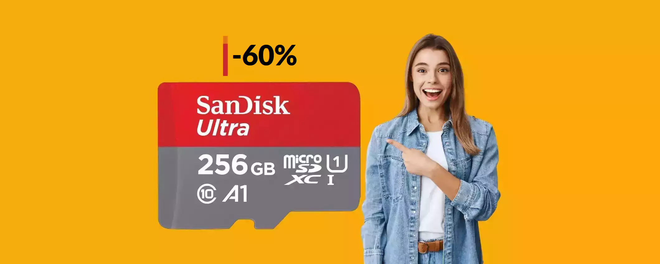 MicroSD SanDisk 256GB a prezzo clamorosamente basso (25€)