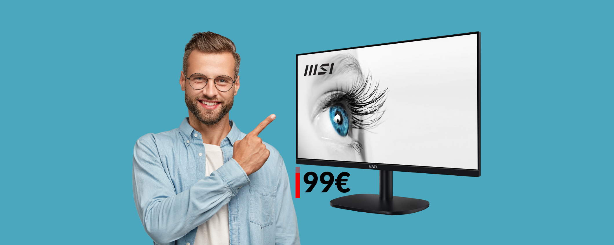 Monitor FullHD 23,8'' MSI con inclinazione regolabile: bastano 99€