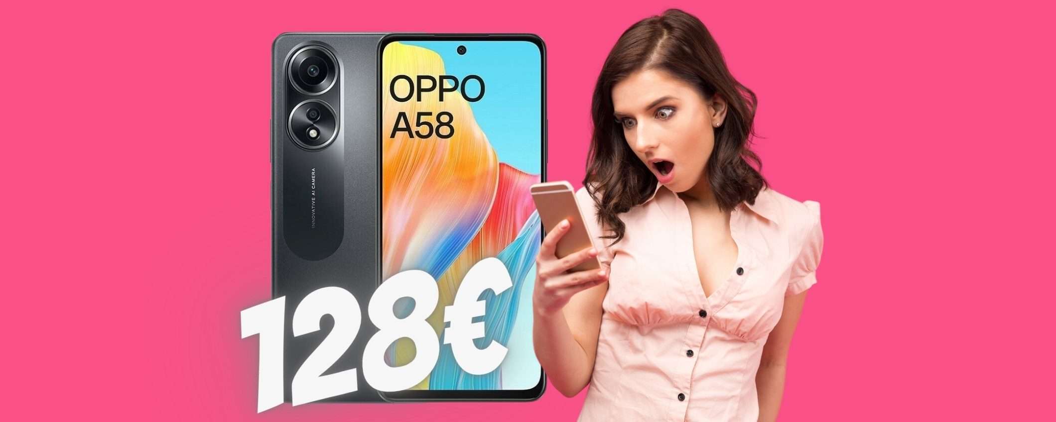 OPPO A58 da 6GB di RAM e 128GB di memoria a 128€ su eBay