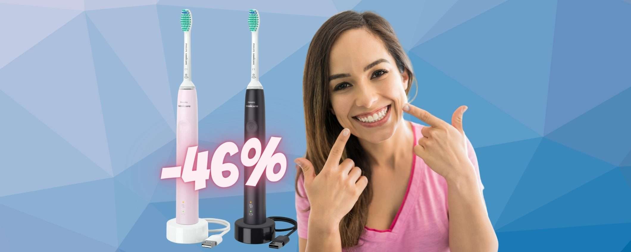 Philips Sonicare: 2 spazzolini elettrici sonici (quasi) al PREZZO di UNO