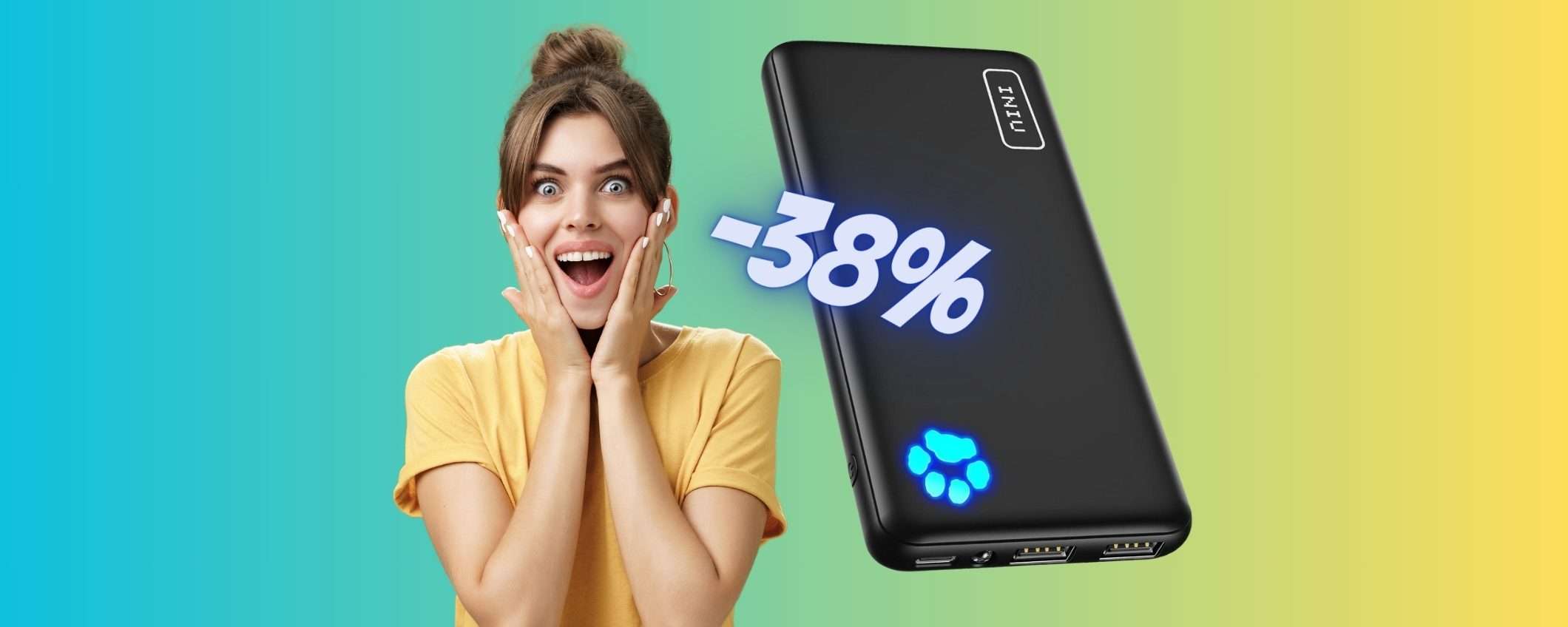 Power Bank dal PESO PIUMA ma dalla batteria GIGANTE ora al 38% in MENO Power Bank dal PESO PIUMA ma dalla batteria GIGANTE ora al 38% in MENO