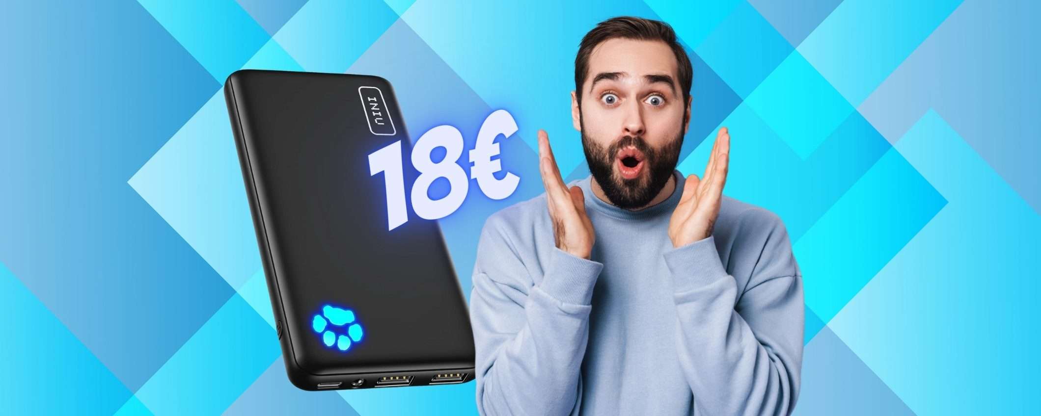 Power Bank POTENTISSIMO e LEGGERO a pochissimo (solo 18€) Power Bank POTENTISSIMO e LEGGERO a pochissimo (solo 18€)