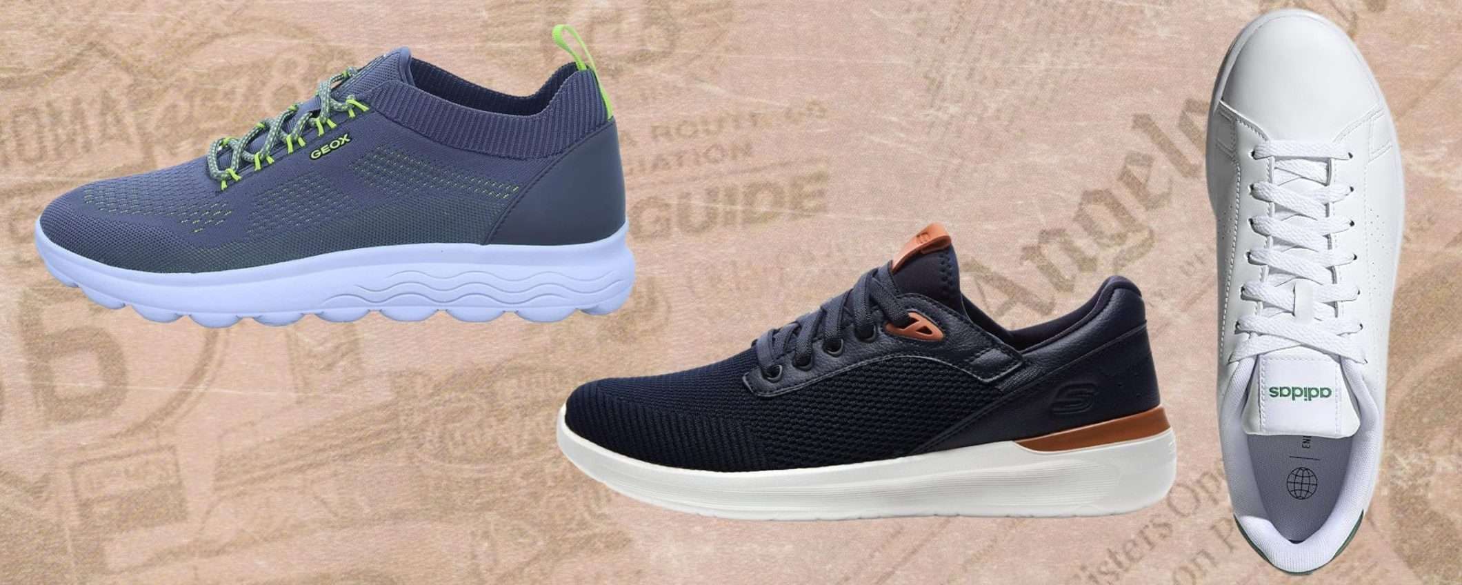 Amazon STANGATA a Globo: scarpe Geox, Skechers e Adidas da 36€ (fino a -64%)