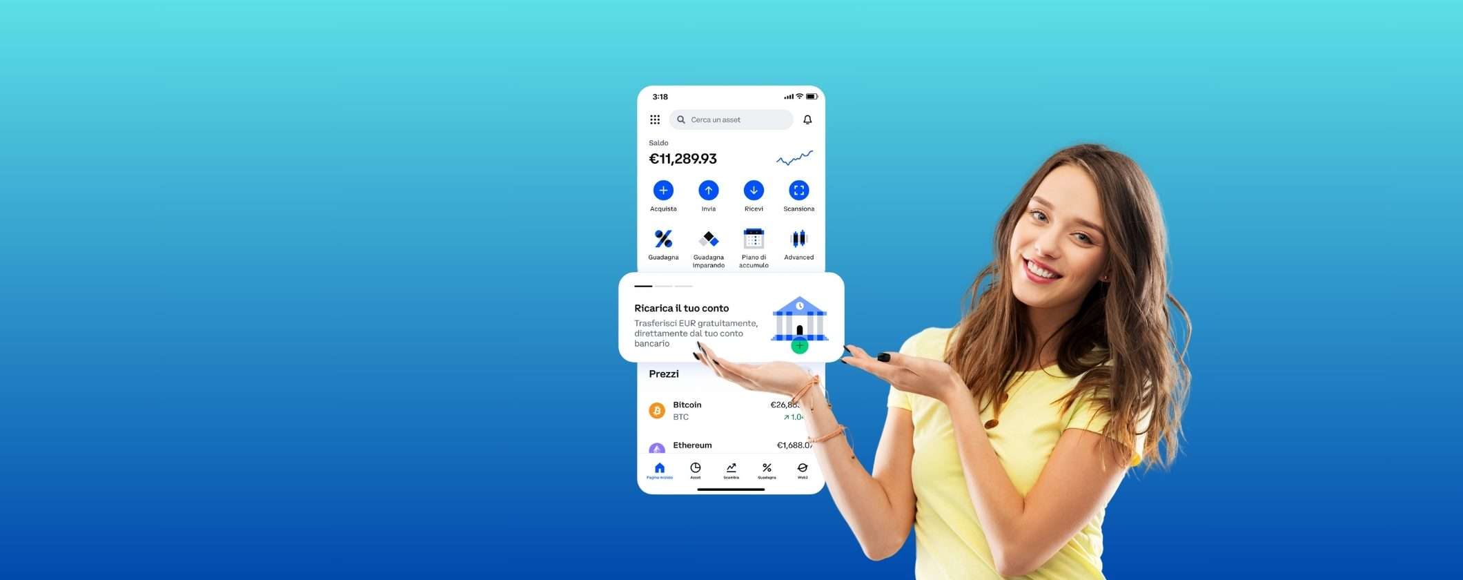 Scegli Coinbase: ricarichi dalla tua banca SENZA commissioni Scegli Coinbase: ricarichi dalla tua banca SENZA commissioni