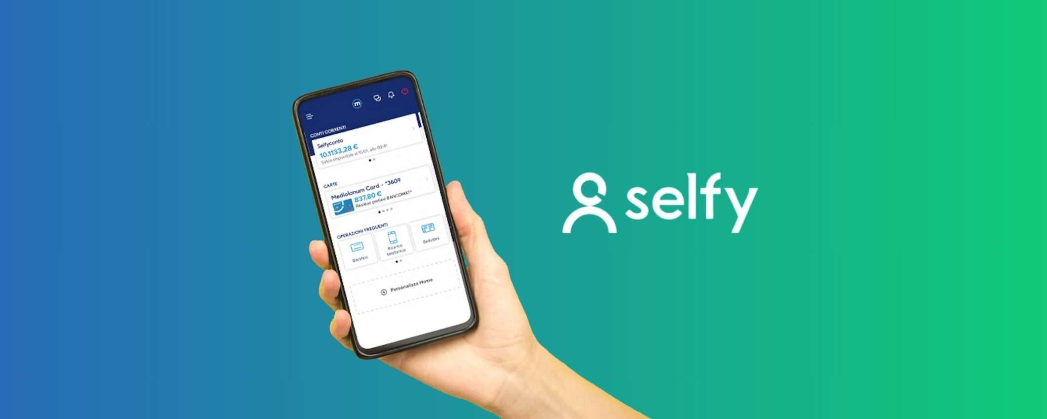 SelfyConto: zero spese e prelievi gratuiti