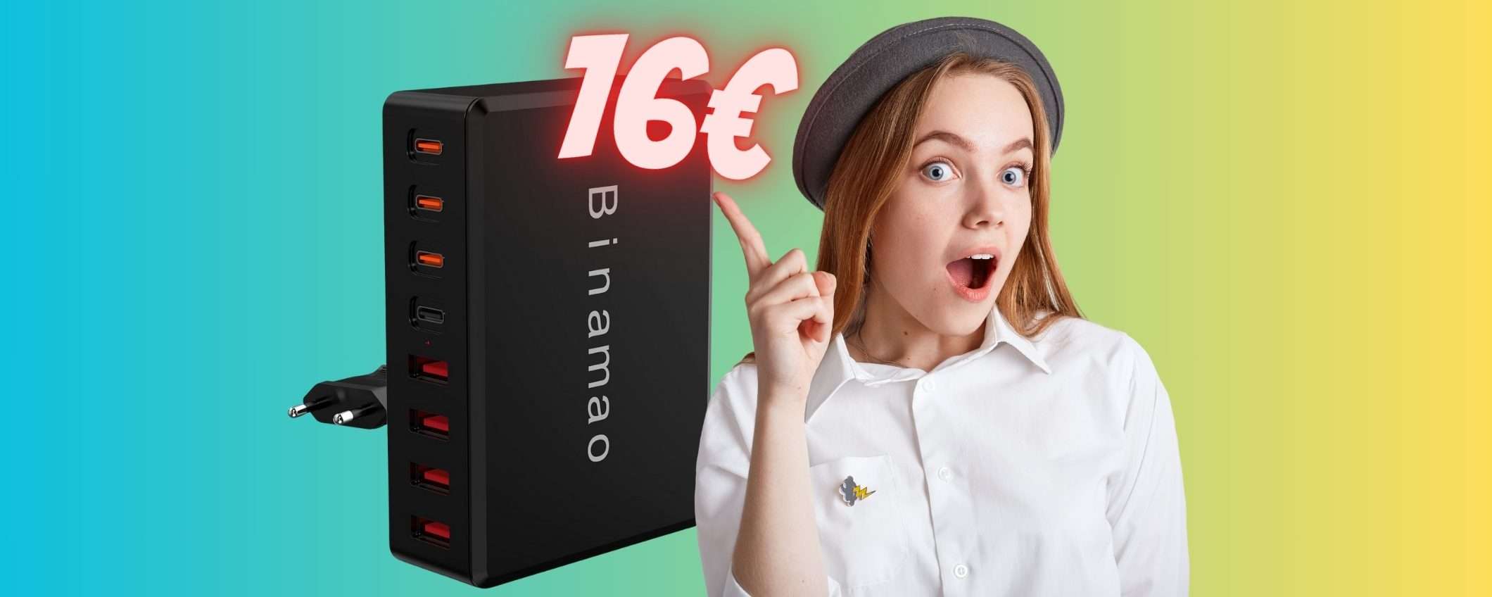 SOLO 16€ per questo caricatore USB con 8 porte: OFFERTA TOP