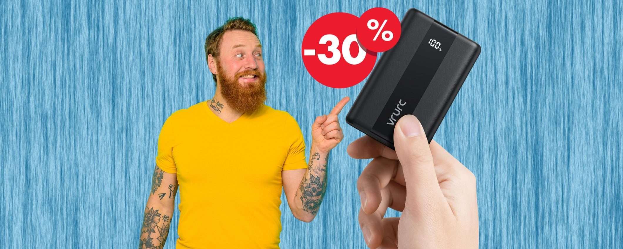 Solo 20€ per questo Power Bank da 20000mAh con ricarica ultra rapida Solo 20€ per questo Power Bank da 20000mAh con ricarica ultra rapida