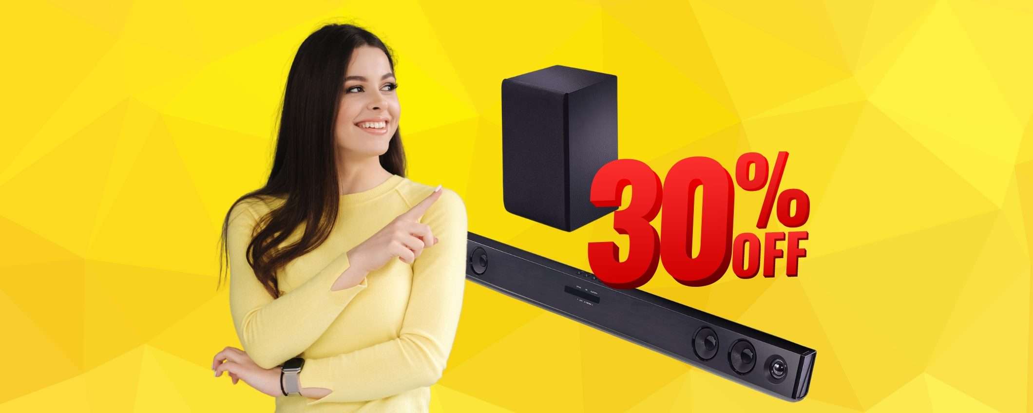 Soundbar LG con subwoofer wireless a un PREZZACCIO (-30%) Soundbar LG con subwoofer wireless a un PREZZACCIO (-30%)
