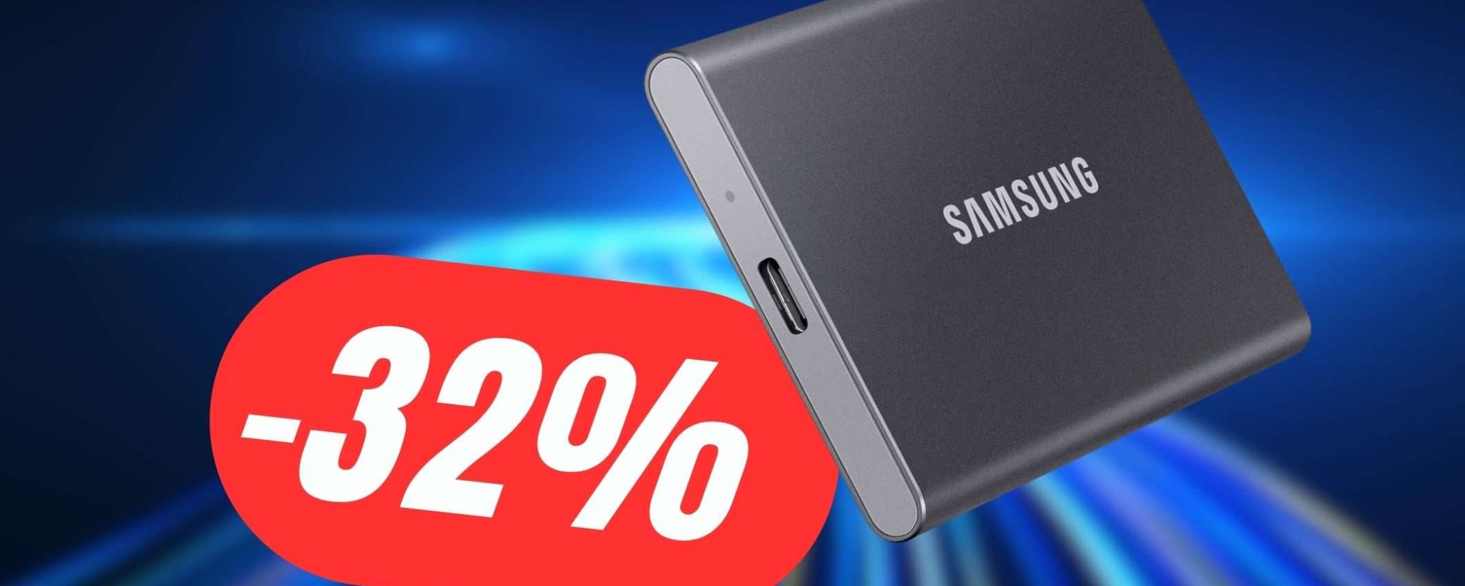 Aumenta il tuo spazio di archiviazione con l'SSD Esterno di Samsung da 1TB! Aumenta il tuo spazio di archiviazione con l'SSD Esterno di Samsung da 1TB!