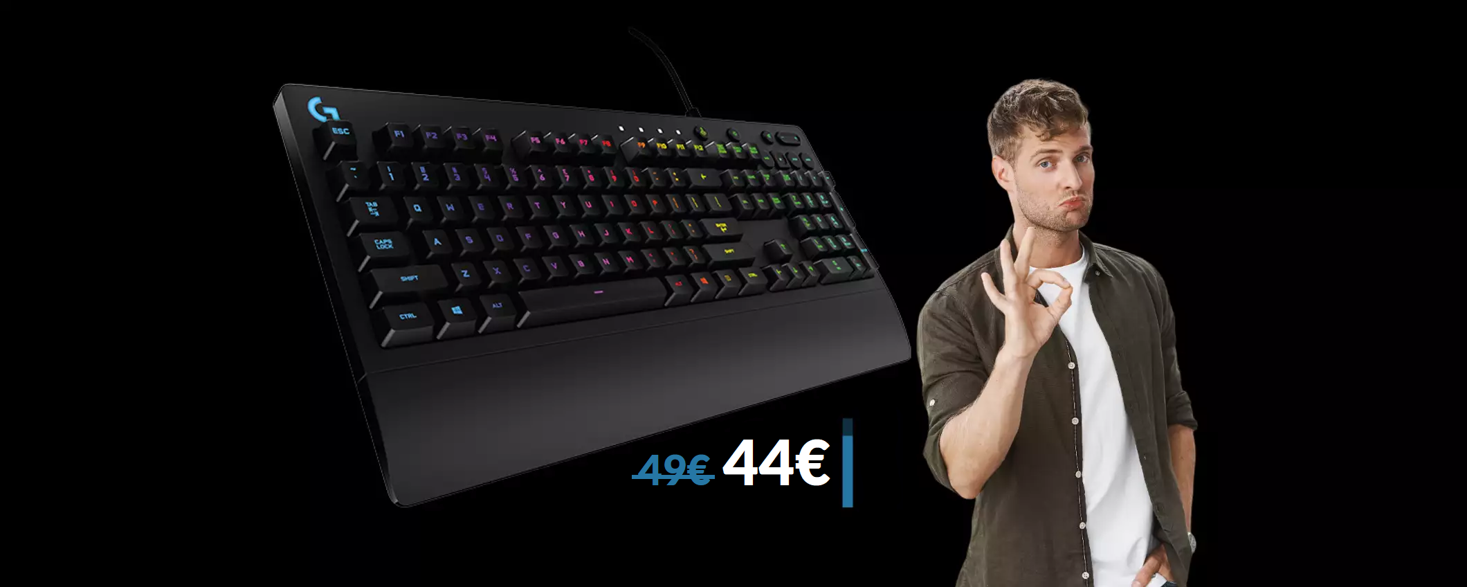 Tastiera gaming Logitech, il prezzo SCENDE ancora: è tua con 44€