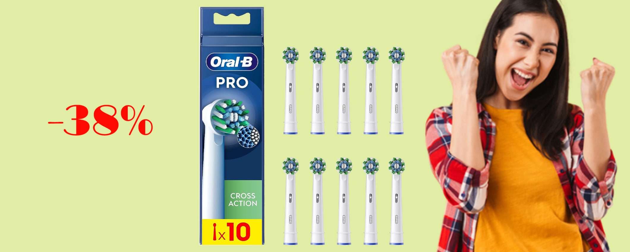 Testine Oral-B Cross Action (10pz) in sconto FOLLE del 38%