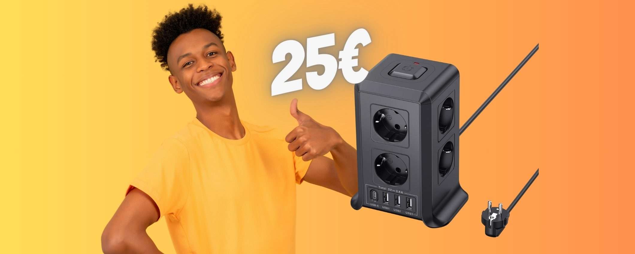 Torretta multipresa con 8 prese e 4 USB: GENIALATA a POCHISSIMO (25€) Torretta multipresa con 8 prese e 4 USB: GENIALATA a POCHISSIMO (25€)