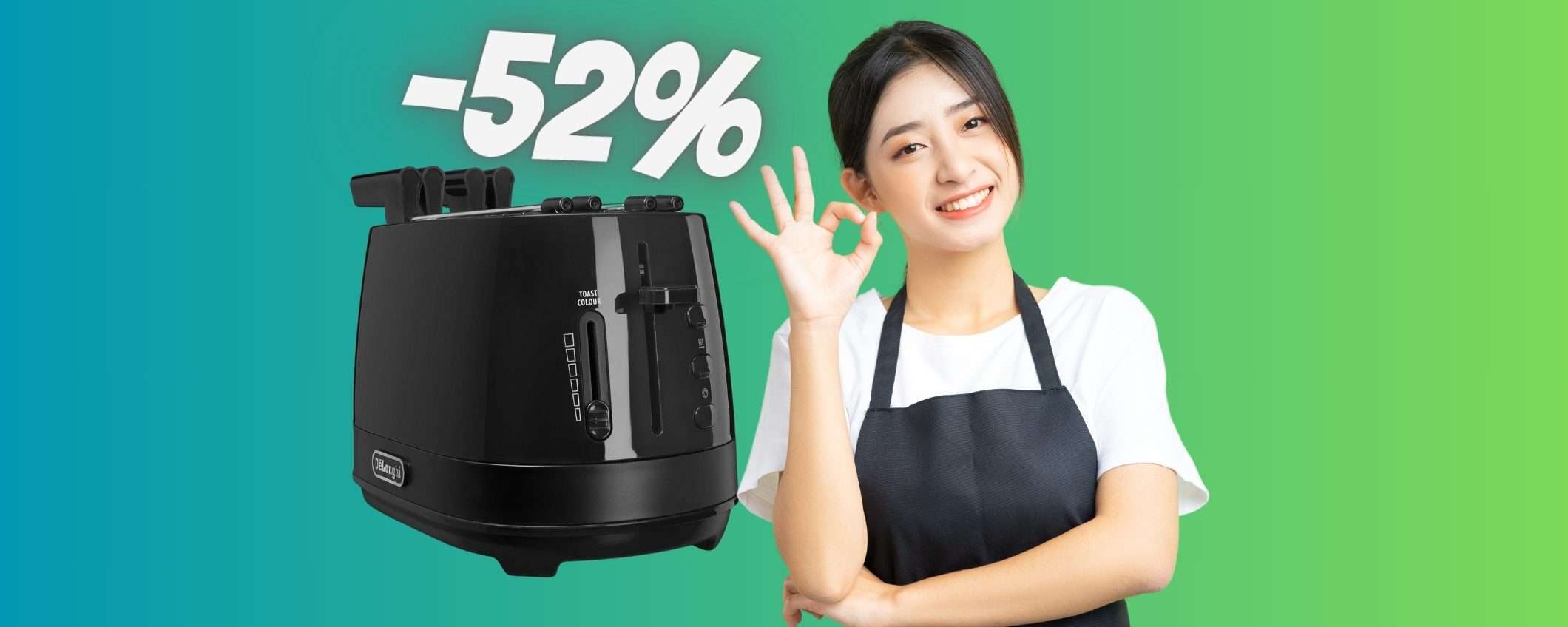 Tostapane De'Longhi con pinze e controllo della tostatura (-52%) Tostapane De'Longhi con pinze e controllo della tostatura (-52%)