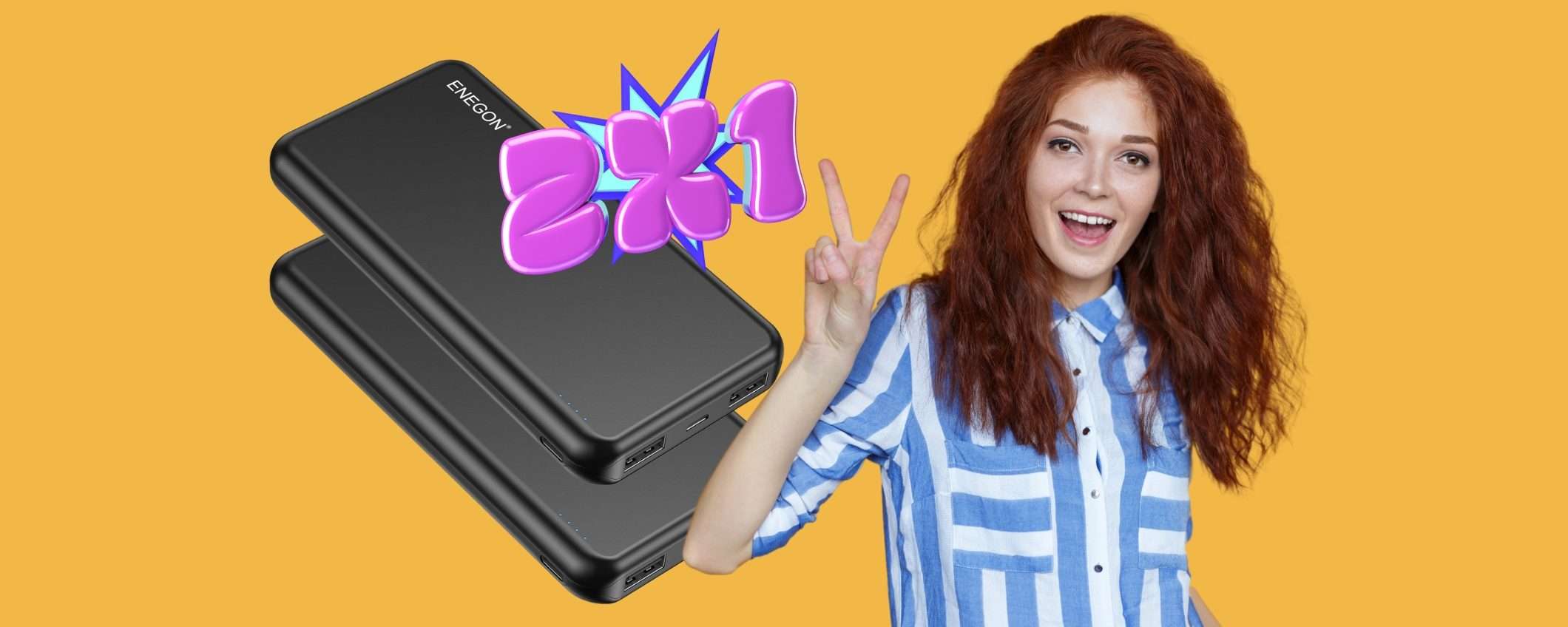 2 power bank al prezzo di uno con lo sconto del 50% di Amazon, WOW 2 power bank al prezzo di uno con lo sconto del 50% di Amazon, WOW