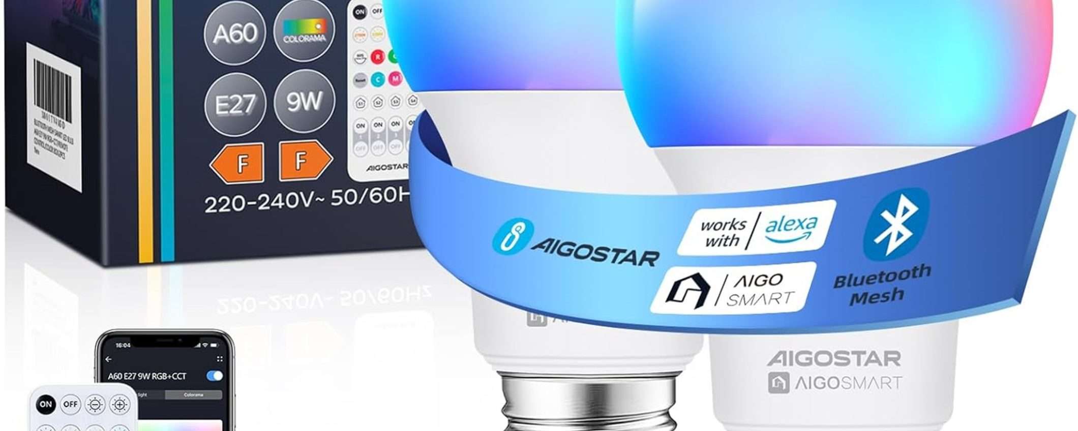 2 lampadine multicolore Smart Aigostar a soli 13€ (COUPON SCONTO di Amazon) 2 lampadine multicolore Smart Aigostar a soli 13€ (COUPON SCONTO di Amazon)