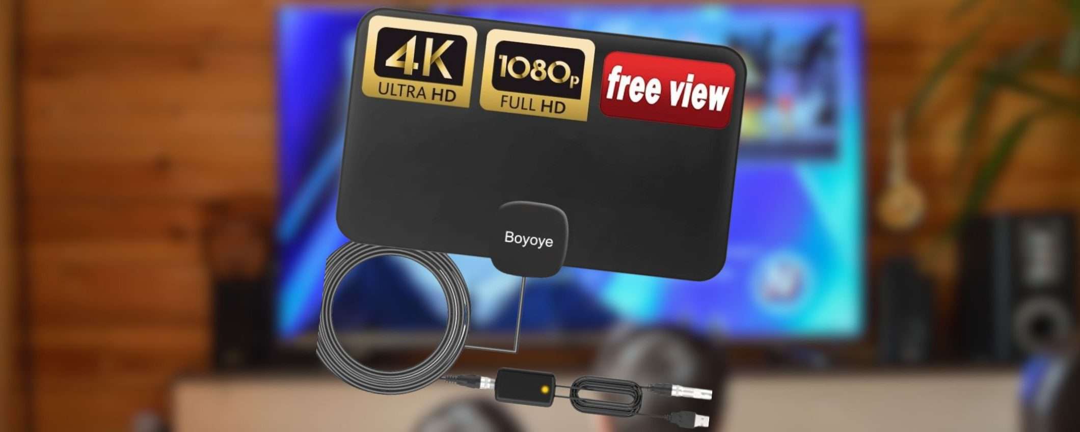 Sconto 75% per l'antenna TV con AMPLIFICATORE: bastano 14,99€ su Amazon Sconto 75% per l'antenna TV con AMPLIFICATORE: bastano 14,99€ su Amazon