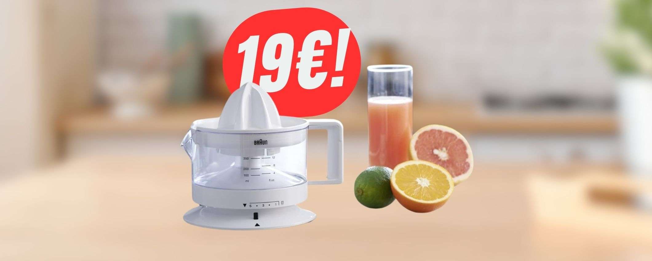 SPREMUTE per tutti grazie allo spremiagrumi Braun a 19€! SPREMUTE per tutti grazie allo spremiagrumi Braun a 19€!