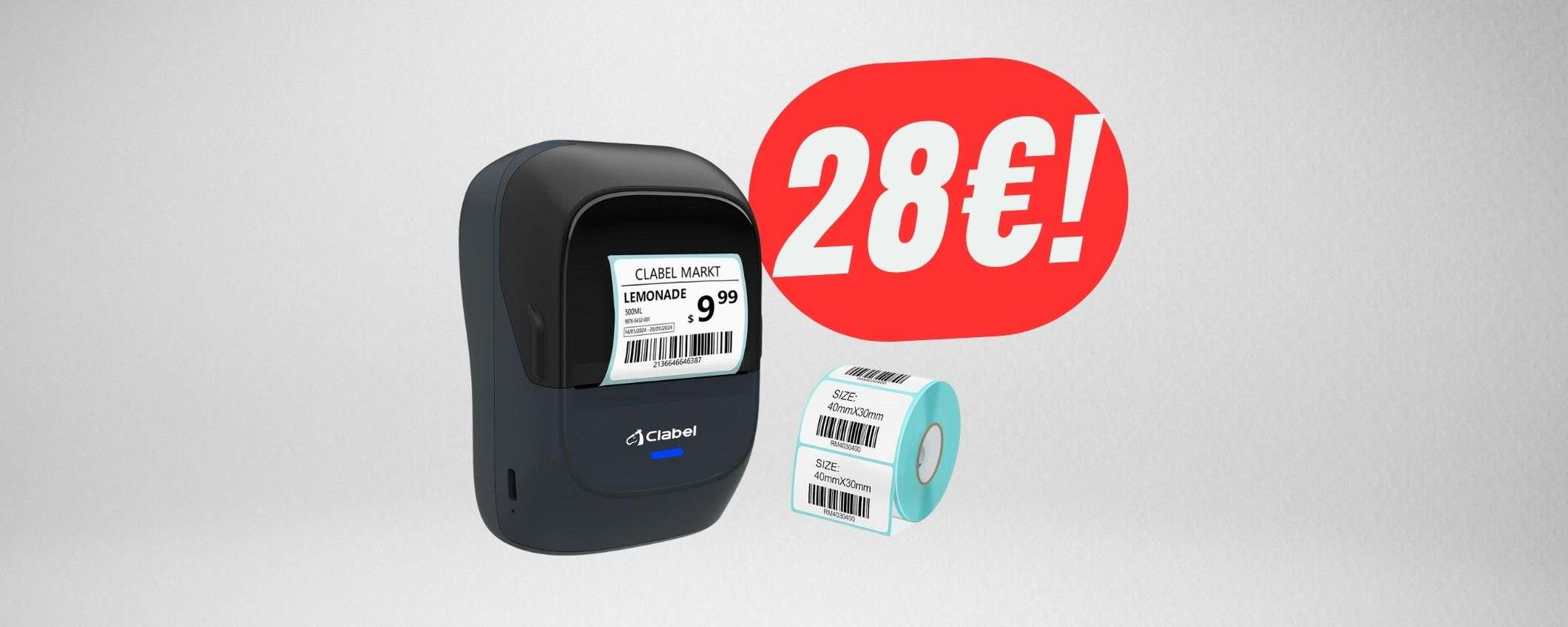 Quest'ETICHETTATRICE portatile funziona con lo smartphone (e costa 29€) Quest'ETICHETTATRICE portatile funziona con lo smartphone (e costa 29€)
