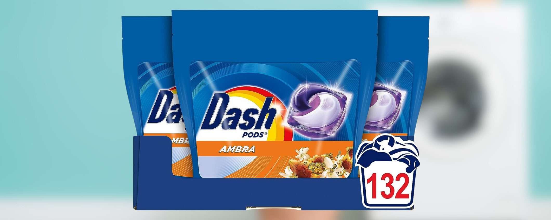 Dash Pods Lavatrice: 132 capsule a PREZZO SHOCK su Amazon (-38%)