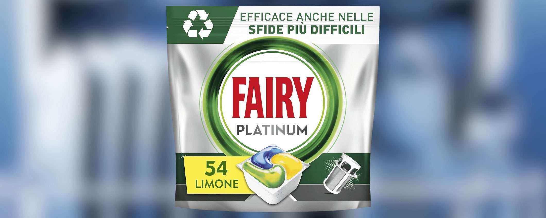 Fairy Platinum: 54 capsule per lavastoviglie a 13,99€, SCONTO SCORTA del 22%