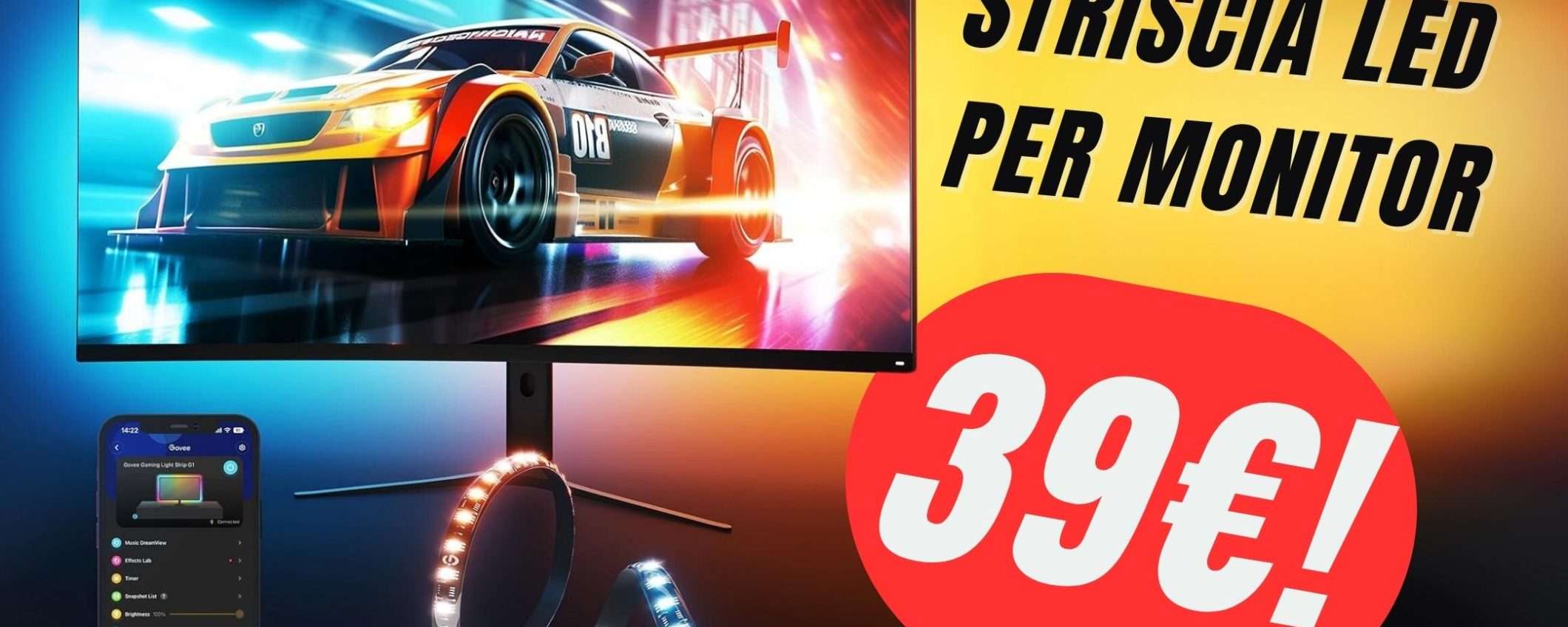 Questa STRISCIA LED riproduce i colori delle immagini sullo schermo! Questa STRISCIA LED riproduce i colori delle immagini sullo schermo!