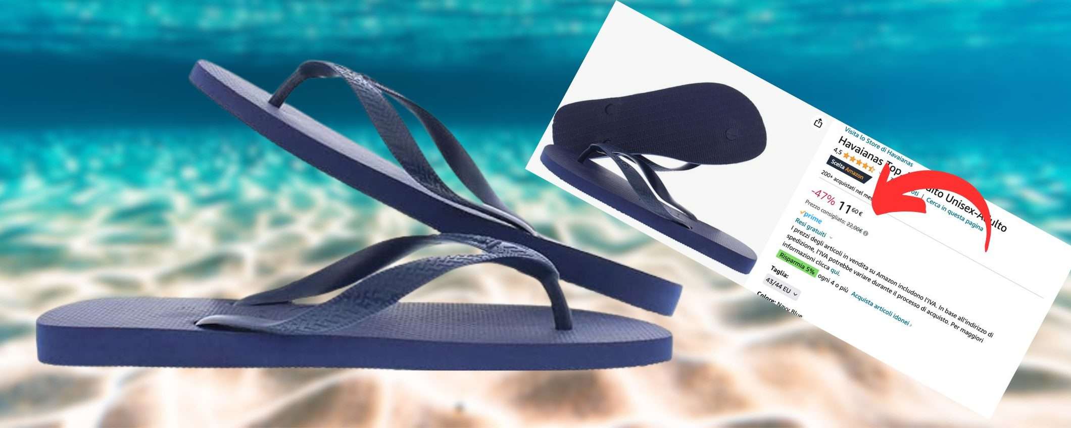 Infradito Havaianas da 11€ su Amazon: sconto fino al 47% per pochissimo tempo