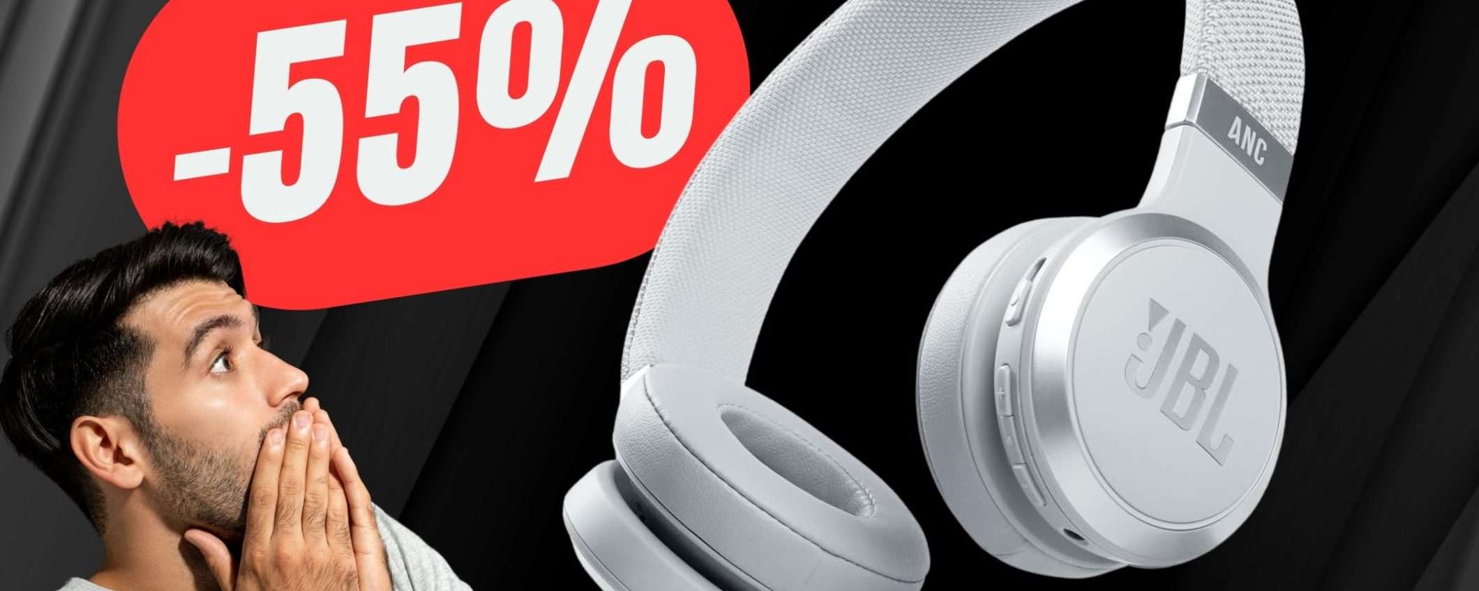 Isolati dal rumore con queste CUFFIE JBL in sconto al -55%! Isolati dal rumore con queste CUFFIE JBL in sconto al -55%!