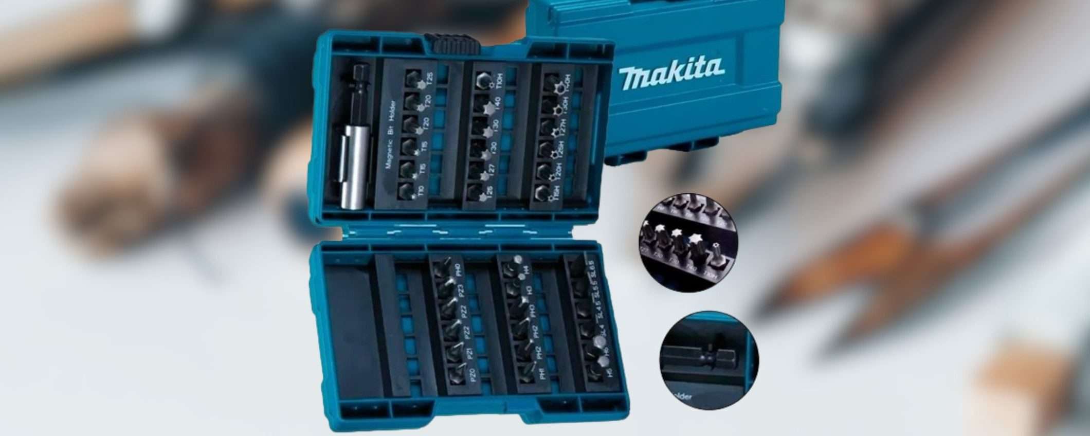 Makita, OCCASIONE su Amazon: kit 37 in 1 alta qualità a prezzo SHOCK (18€)