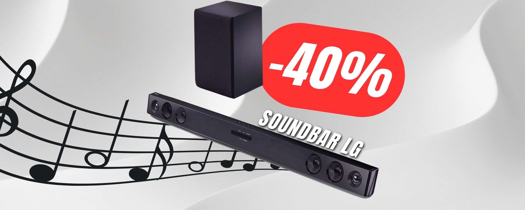 Audio come al cinema grazie alla soundbar LG al MINIMO STORICO! Audio come al cinema grazie alla soundbar LG al MINIMO STORICO!