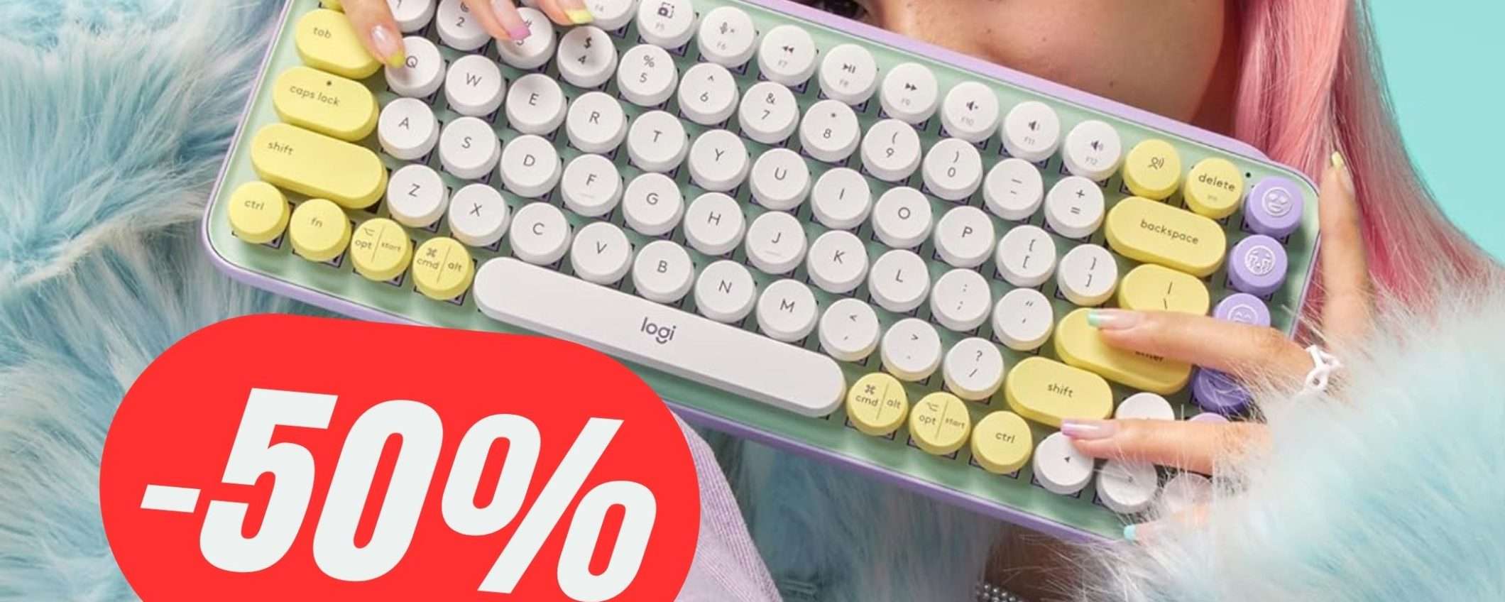 La tastiera meccanica con le emoji di Logitech è in offerta a METÀ PREZZO La tastiera meccanica con le emoji di Logitech è in offerta a METÀ PREZZO