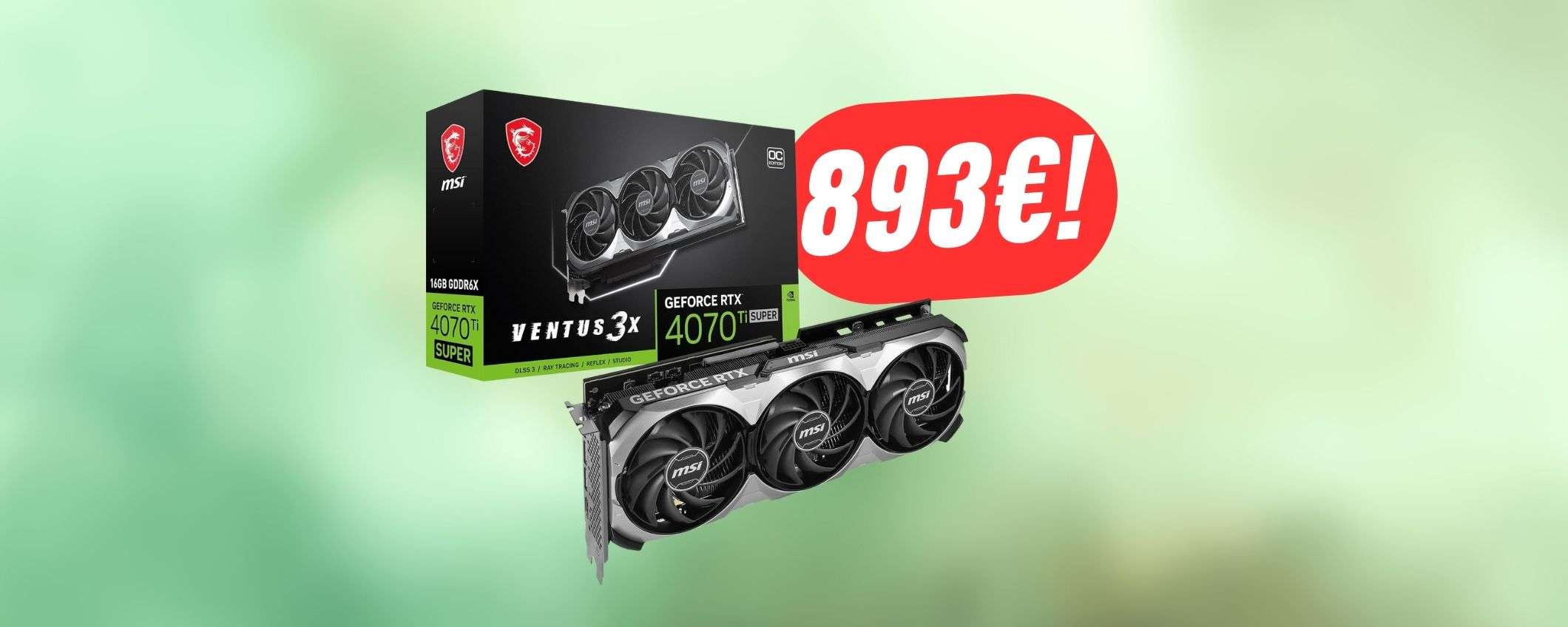 La scheda video NVIDIA RTX 4070 Ti SUPER è best-buy grazie all'offerta Amazon!