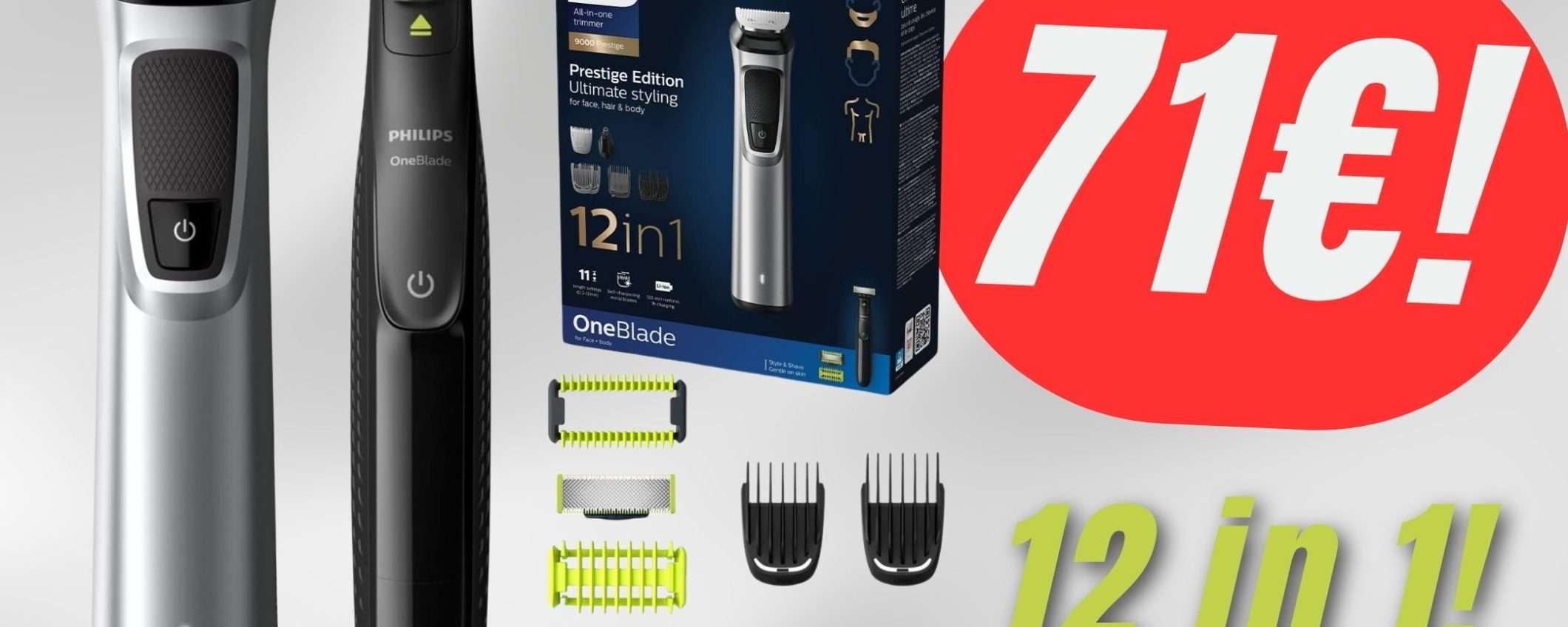 Sistema o elimina Barba e Peli in un attimo: il KIT 12 in 1 PHILIPS è la soluzione definitiva!