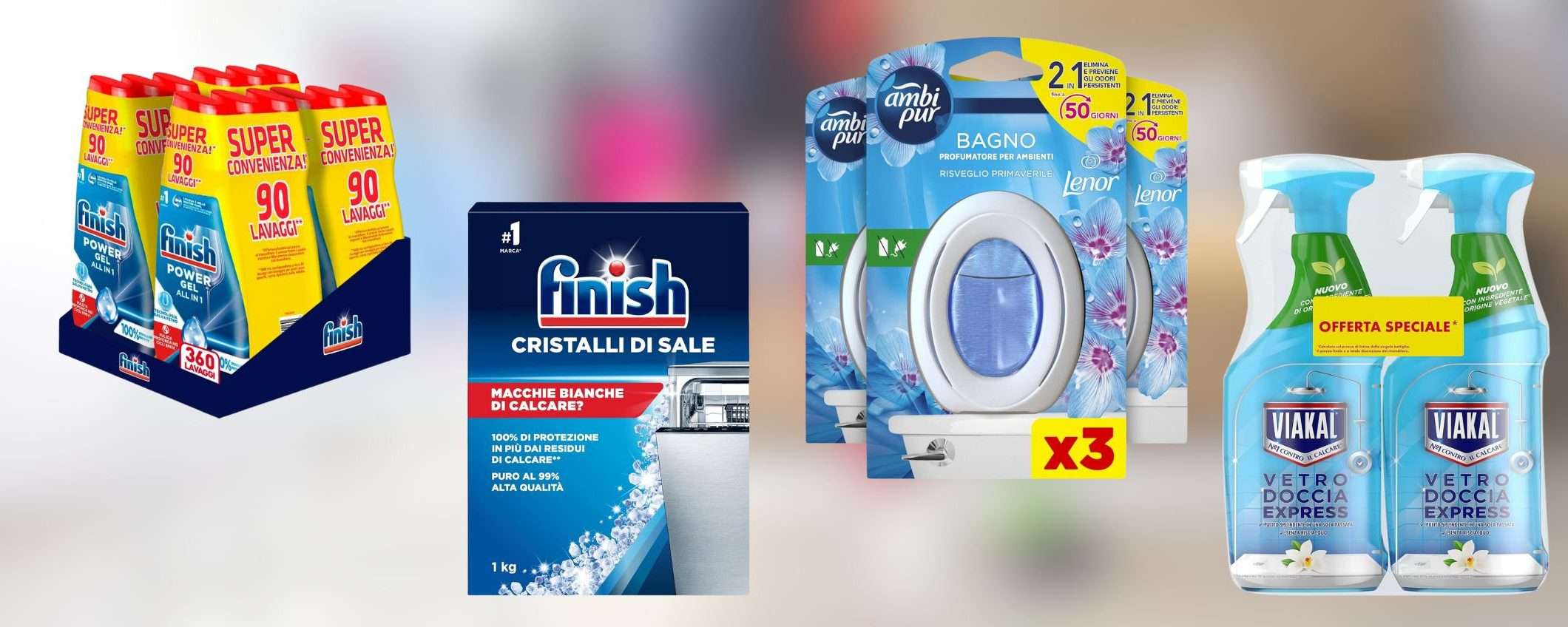 Finish, Ambi Pur, Viakal: prodotti per la casa a PREZZI SCORTA su Amazon