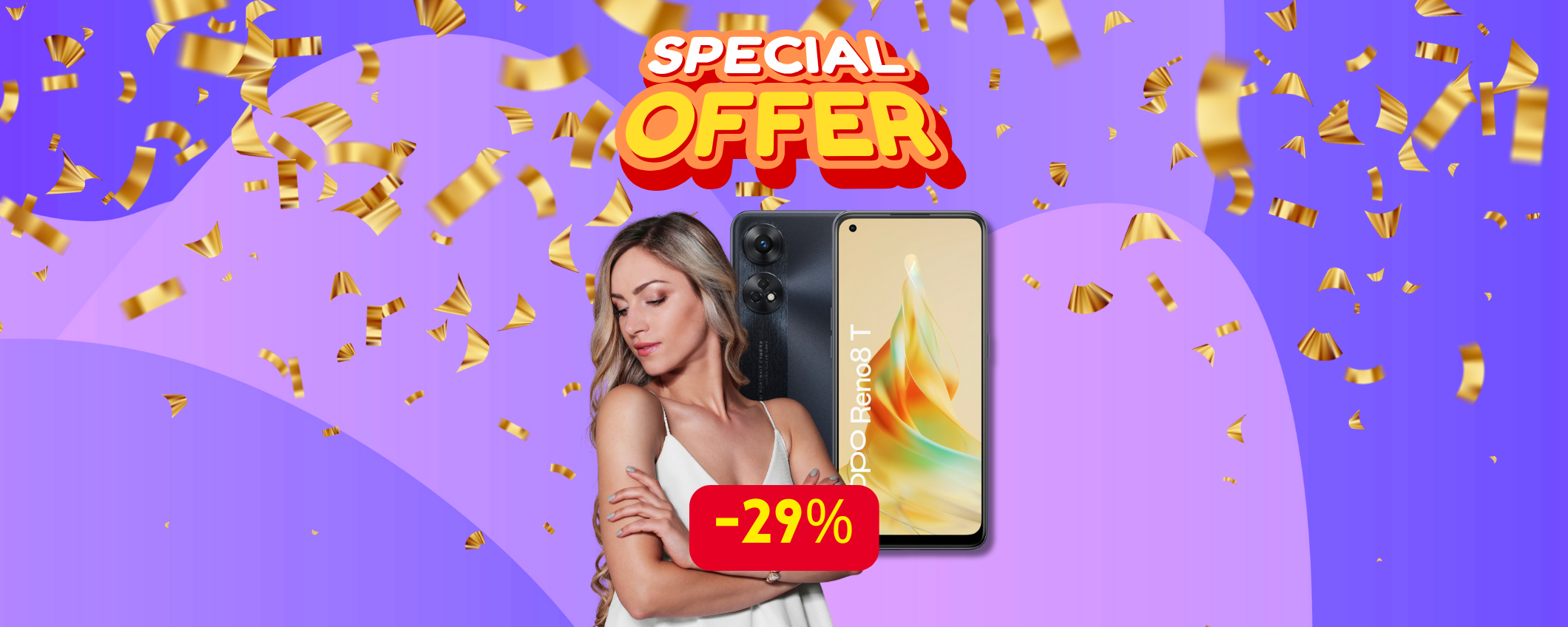 Sconto del 29% sullo smartphone OPPO Reno8 T!