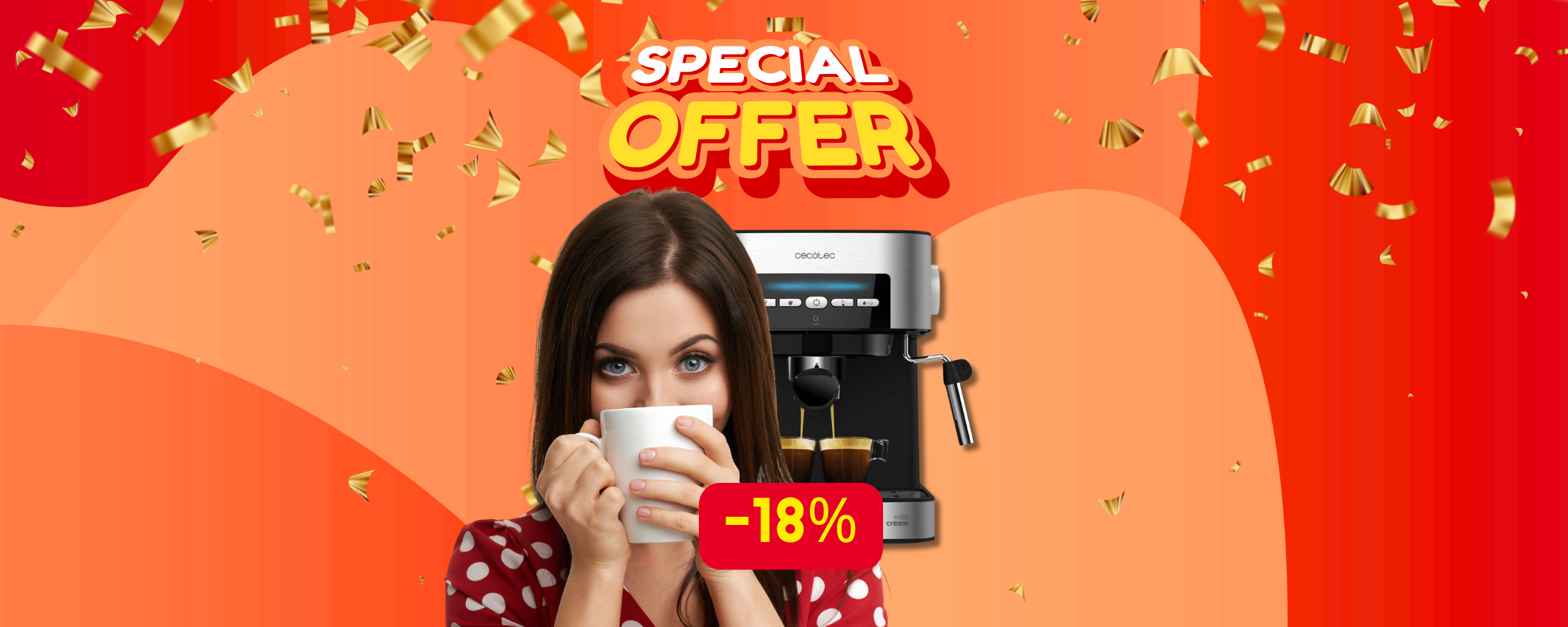 Macchina per il caffè Cecotec in sconto del 18% per i più fortunati!