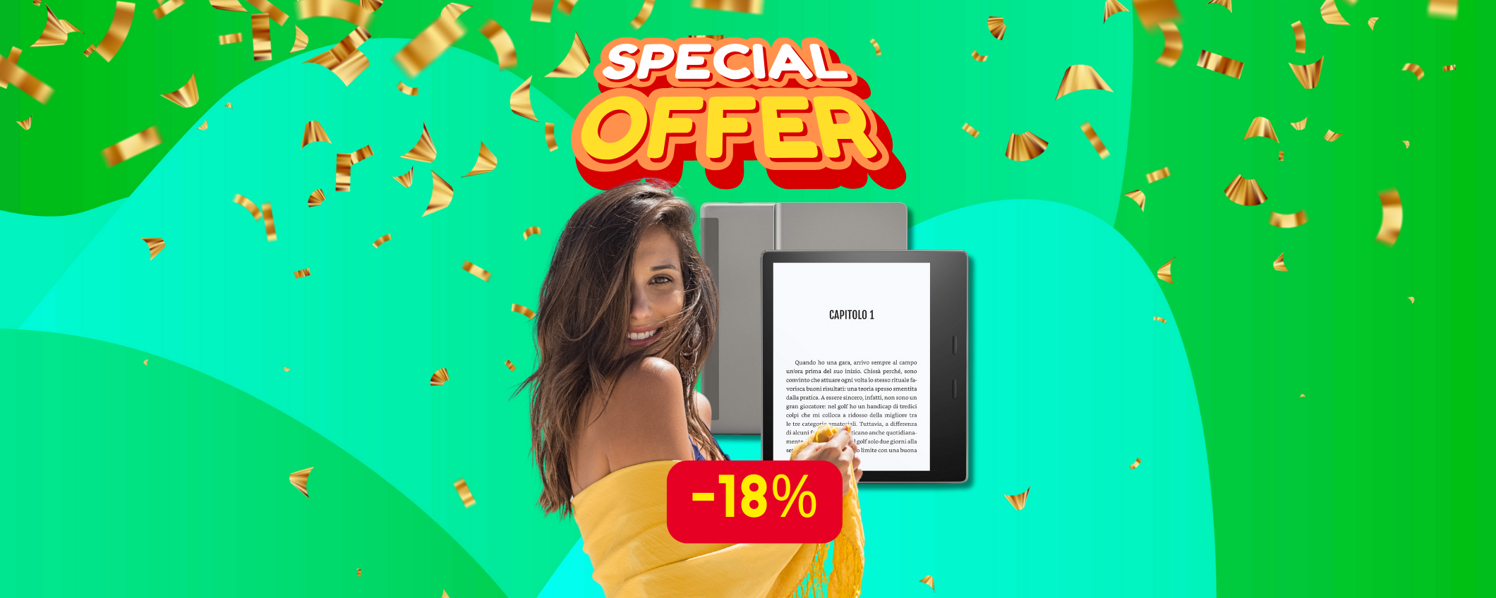 Leggi tutta l'estate con Kindle Oasis in sconto del 18%