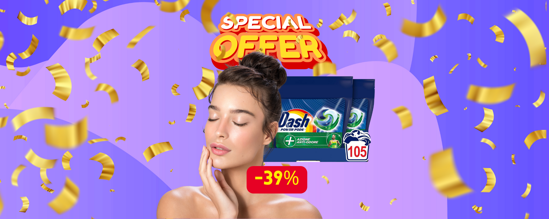 105 capsule Dash Power Pods in sconto del 39% 105 capsule Dash Power Pods in sconto del 39%