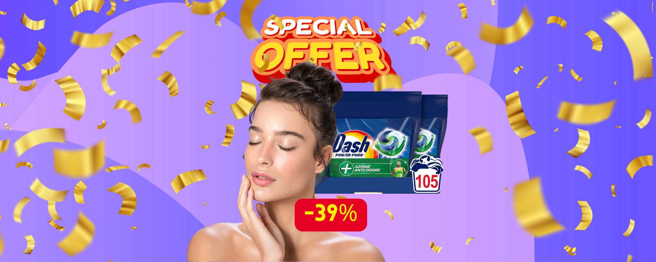 105 capsule Dash Power Pods in sconto del 39%