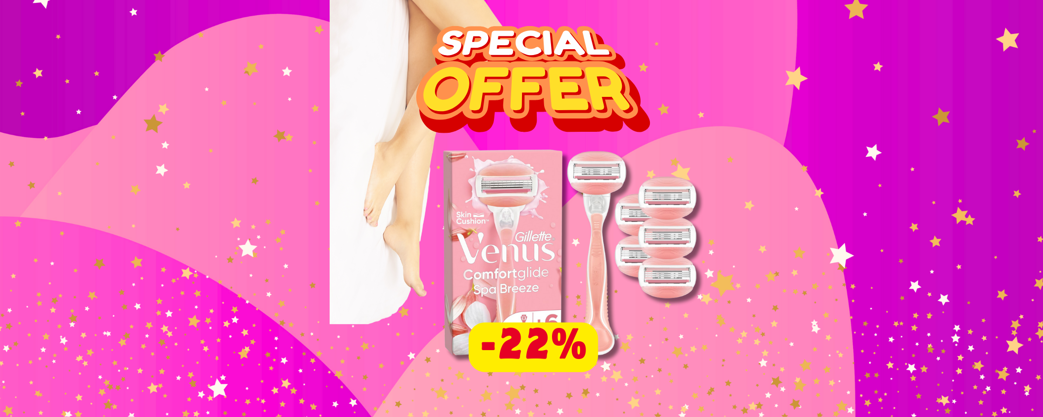 Gambe LISCE con ben 6 lamette Gillette Venus in sconto del 22%