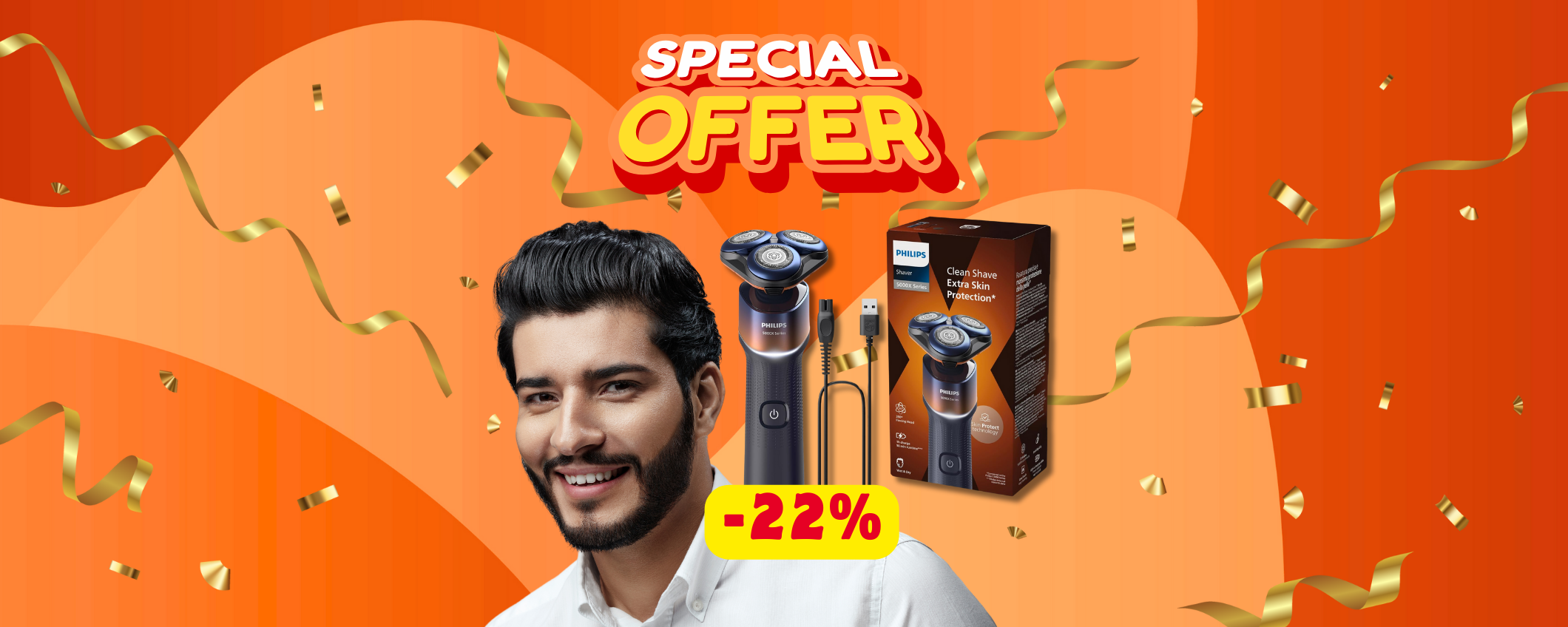 Barba sempre perfetta con il rasoio Philips Shaver 5000X (-22%) Barba sempre perfetta con il rasoio Philips Shaver 5000X (-22%)
