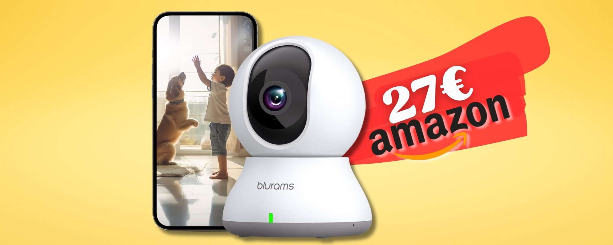 Telecamera risoluzione 2K e rotazione 360° per casa SICURA (27€) Telecamera risoluzione 2K e rotazione 360° per casa SICURA (27€)