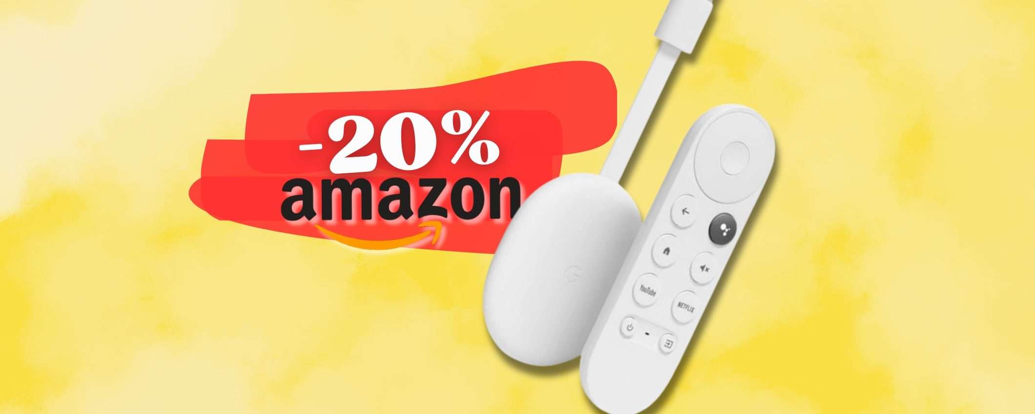 Chromecast con Google TV versione 4K in offerta CLAMOROSA (-20%) Chromecast con Google TV versione 4K in offerta CLAMOROSA (-20%)